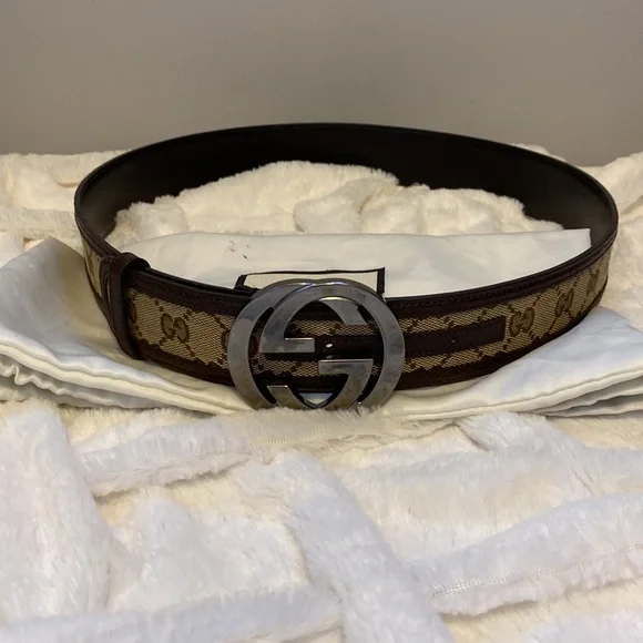 Gucci Supreme Canvas Double GG Belt With Dust Bag - Picture 3 of 17